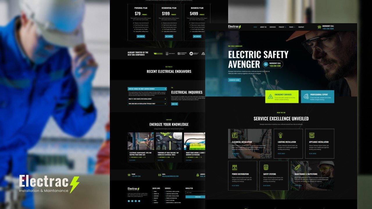 Electrac – Elementor Template Kit for Service Businesses