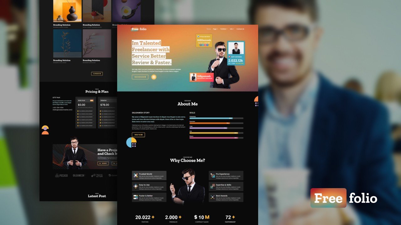 FreeFolio – creative agency portfolio elementor template kit