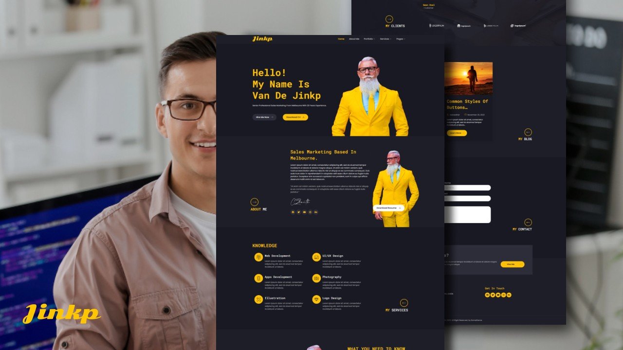 Jinkp – personal porfolio wordpress elementor kit