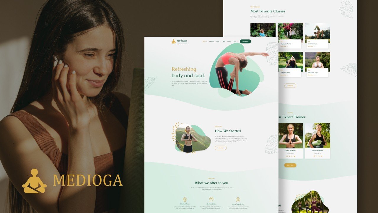 Medioga – Yoga meditation elementor template kit
