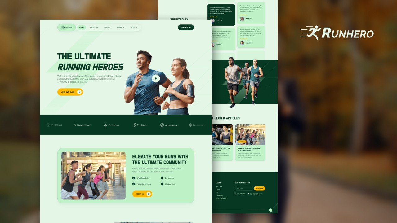 Run Hero – fitness elementor template kit