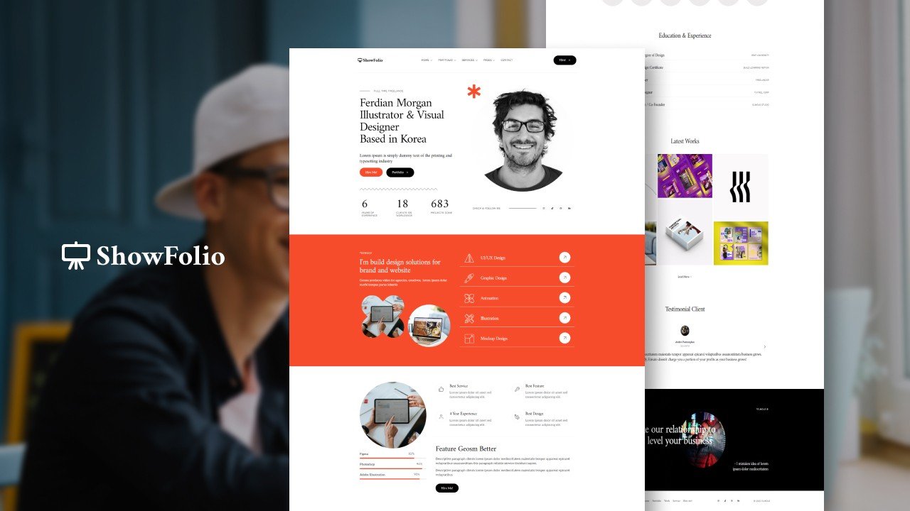 Showfolio – portfolio wordpress elementor template kit