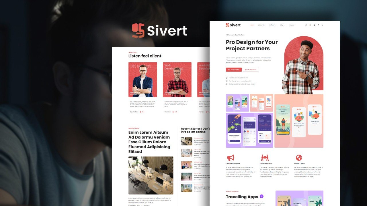 Sivert – portfolio wordpress elementor template kit