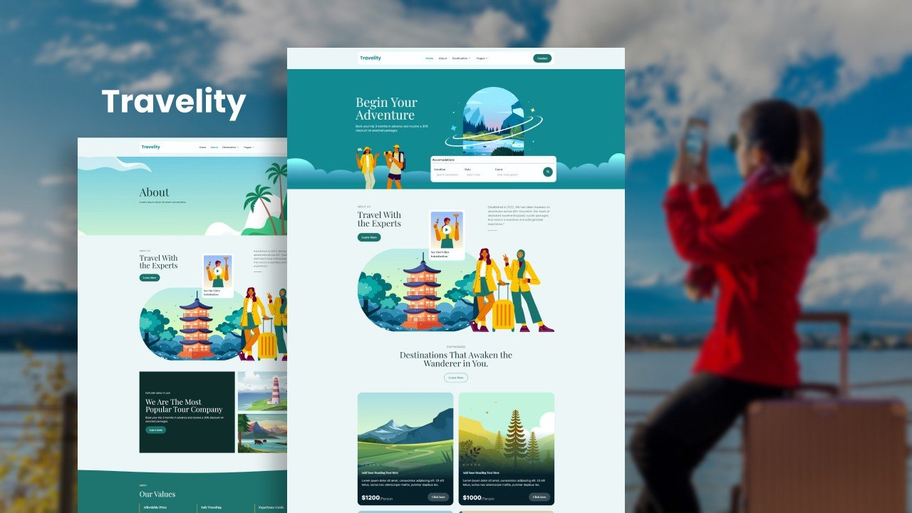 Travelity – tour travel WordPress template kit