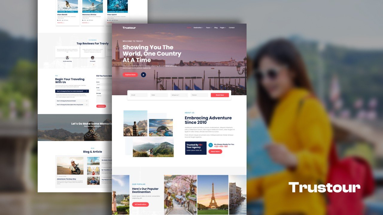 Trustour – booking service elementor template kit