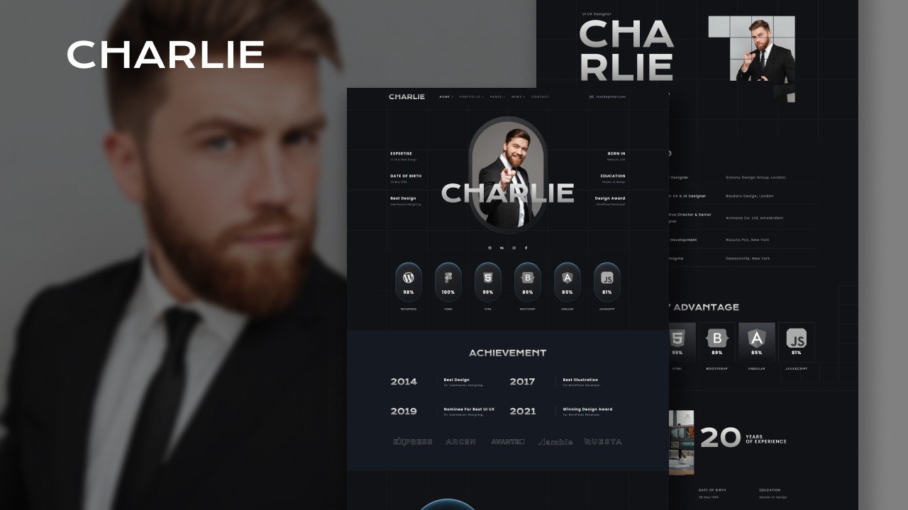 Charlie – Personal Portfolio Elementor Template Kit