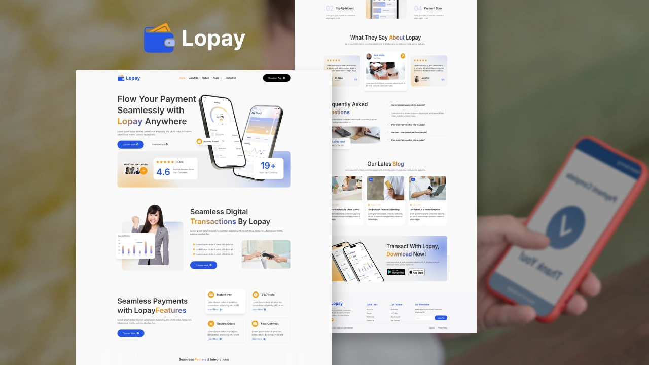 Lopay – Elementor Template Kit for Payments & Fintech