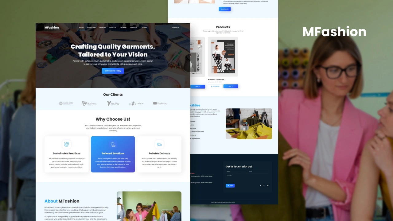 Mfashion – Elementor Template Kit for Garment manufacture