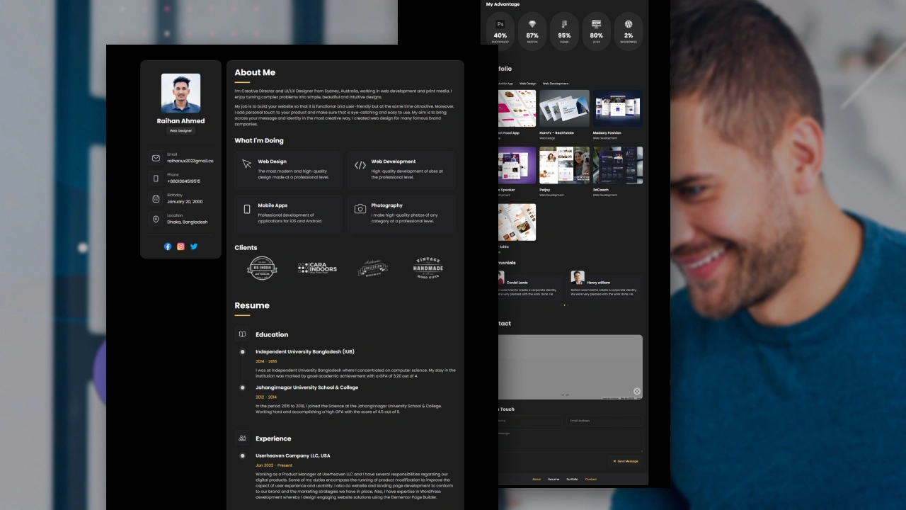 Darkfolio – Creative Portfolio Elementor Template Kit